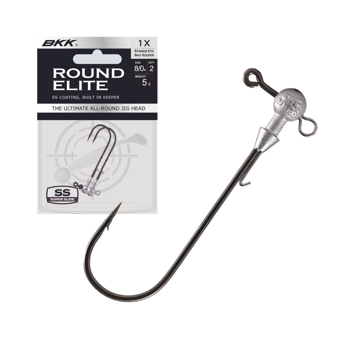 BKK Round Elite-Stinger Eye Bait Keeper SS, 2-pack