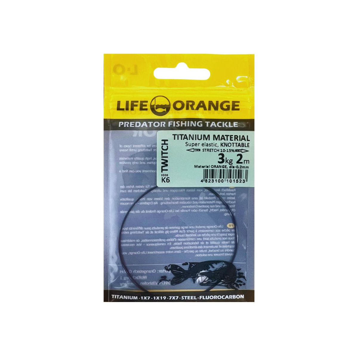 LIFE-ORANGE Titanium Leader Tafsmaterial, 2m