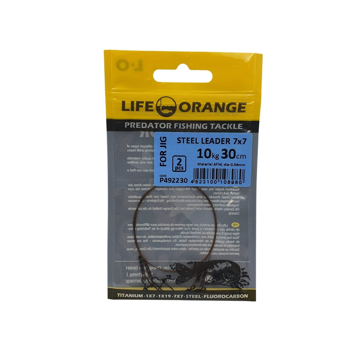 LIFE-ORANGE Leader Steel 7x7 Tafs, 2-pack