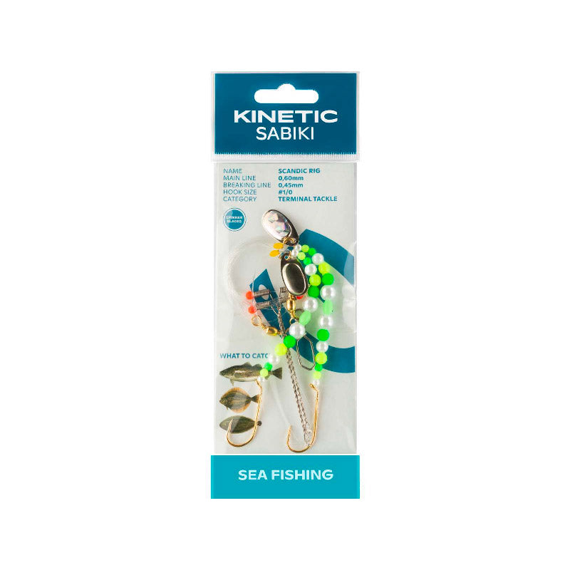 Kinetic Plattfisktackel Scandic Rig Pearl / Green /Yellow